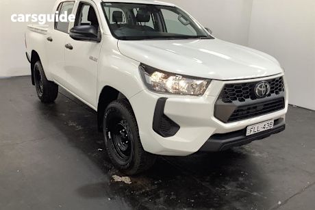 White 2023 Toyota Hilux Double Cab Chassis Workmate (4X4)