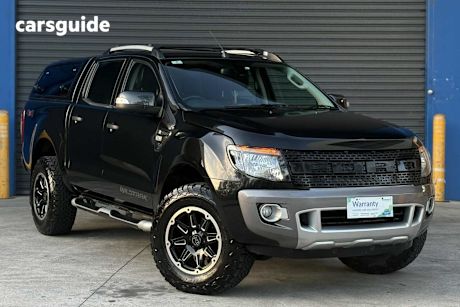 Black 2014 Ford Ranger Ute Tray WILDTRAK 4X4