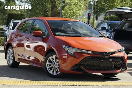 Orange 2024 Toyota Corolla Hatchback Ascent Sport + Convenience Pk