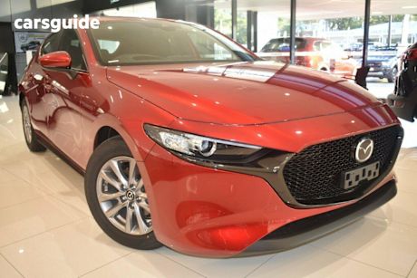 Red 2025 Mazda 3 Hatchback G20 Pure