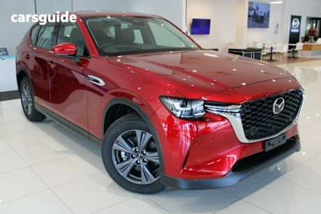 Red 2025 Mazda CX-60 Wagon G40E Evolve Hybrid