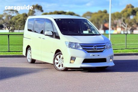 White 2013 Nissan Serena Commercial HIGHWAY STAR S-HYBRID  V AERO  MODE
