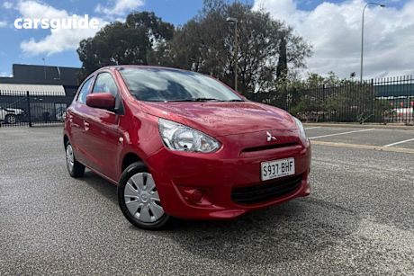 Red 2015 Mitsubishi Mirage Hatchback Ls