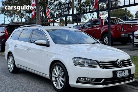 White 2014 Volkswagen Passat Wagon 130 Tdi Highline