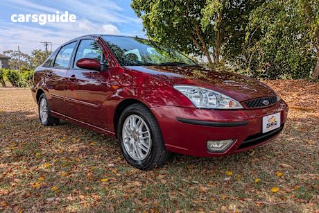 Red 2002 Ford Focus Sedan CL LR