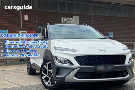 White 2022 Hyundai Kona SUV HIGHLANDER F