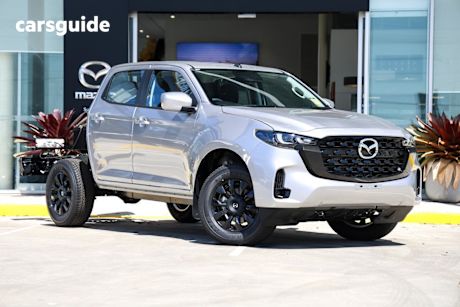Silver 2025 Mazda BT-50 Dual Cab Chassis Xt (4X4) Standard Tray