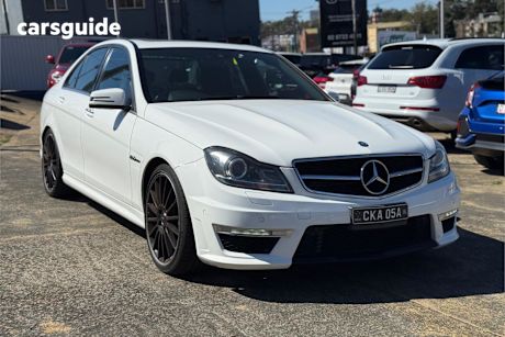 White 2012 Mercedes-Benz C-CLASS Sedan C63 AMG PERFORMANCE PACKAGE PLUS R