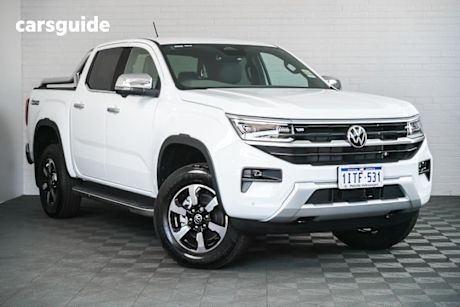 White 2025 Volkswagen Amarok Dual Cab Utility Style Tdi500 4Motion Tray