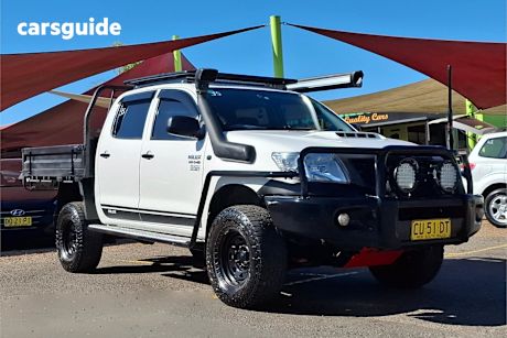 White 2012 Toyota Hilux Dual Cab Pick-up Workmate (4X4)