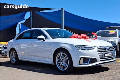 White 2019 Audi A4 Sedan 35 TFSI S LINE F