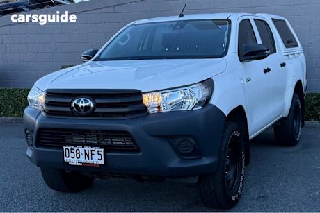 White 2019 Toyota Hilux Double Cab Pick Up Workmate (4X4)