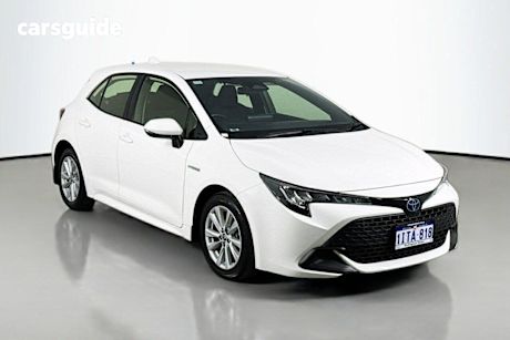 White 2023 Toyota Corolla Hatchback Ascent Sport Hybrid