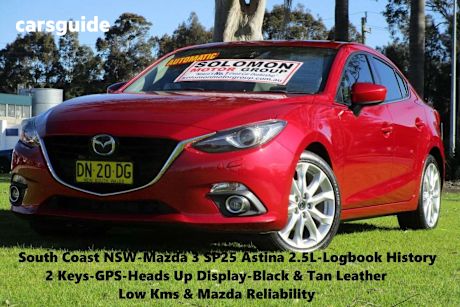 Red 2014 Mazda 3 Sedan Sp25 Astina