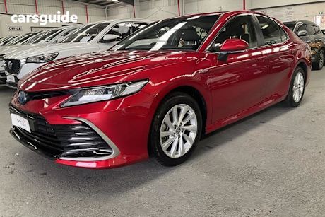 Red 2023 Toyota Camry Sedan Ascent Hybrid