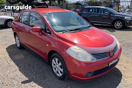 Red 2006 Nissan Tiida Sedan ST F