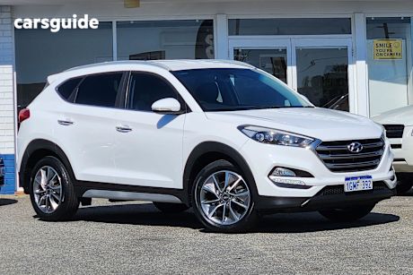 White 2018 Hyundai Tucson SUV ELITE F