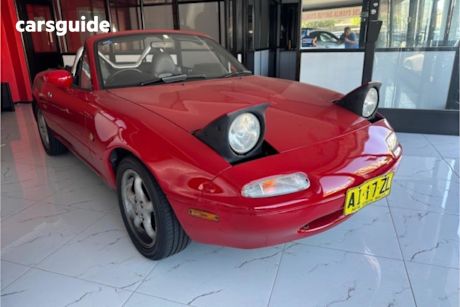 Red 1990 Mazda MX-5 Convertible
