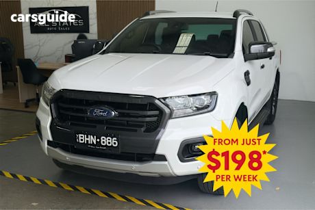 White 2019 Ford Ranger Ute Tray WILDTRAK 4X4