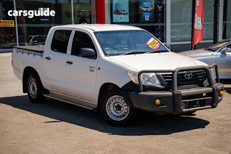 White 2012 Toyota Hilux Dual Cab Pick-up Workmate