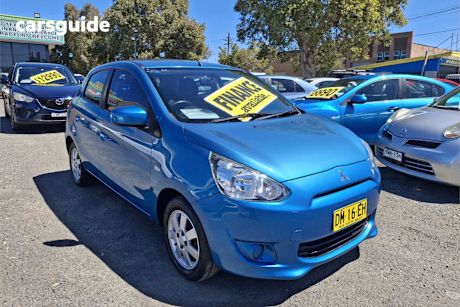 Blue 2013 Mitsubishi Mirage Hatch ES F