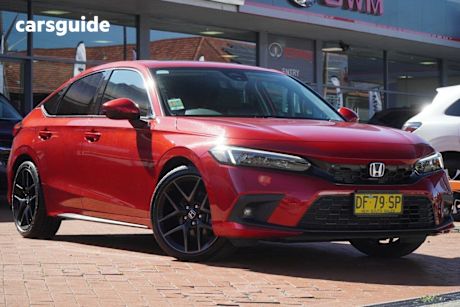 Red 2022 Honda Civic Hatch E:HEV LX F