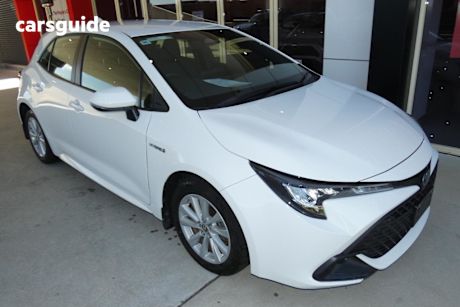 White 2023 Toyota Corolla Hatchback Ascent Sport Hybrid