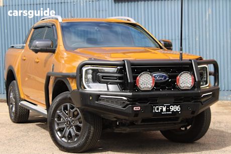 Yellow 2022 Ford Ranger Ute Tray WILDTRAK 4X4