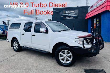 White 2013 Nissan Navara Ute Tray ST-X 4X4