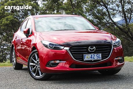 Red 2017 Mazda Mazda3 Sedan SP25 ASTINA F
