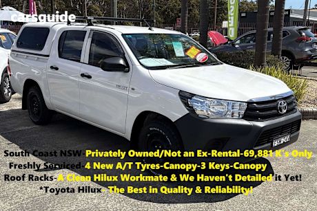 White 2018 Toyota Hilux Ute Tray WORKMATE R