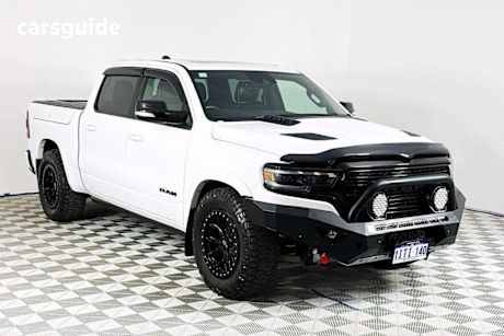 White 2021 Ram 1500 Crew Cab Utility Limited Rambox (Hybrid)