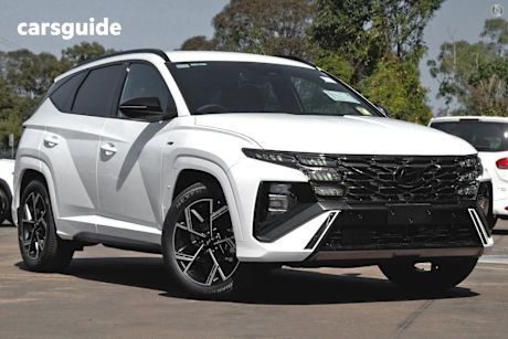 White 2025 Hyundai Tucson SUV ELITE N LINE F