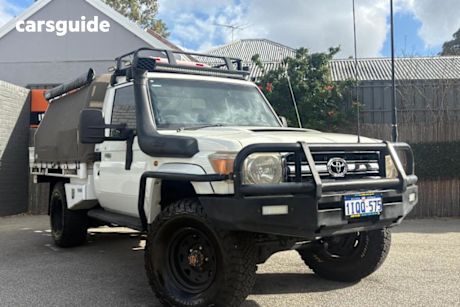 White 2012 Toyota Landcruiser Ute Tray GX 4X4