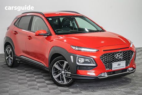 Orange 2017 Hyundai Kona Wagon Highlander (Awd)