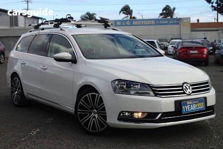 White 2013 Volkswagen Passat Wagon 130 Tdi Highline