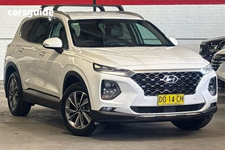White 2020 Hyundai Santa FE SUV ELITE 4X4