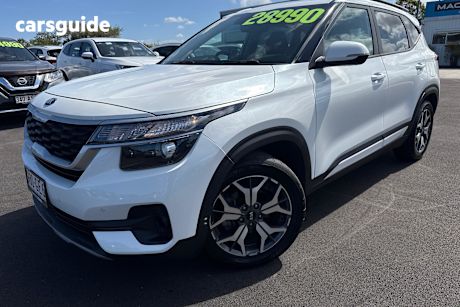 White 2019 Kia Seltos SUV SPORT+ F