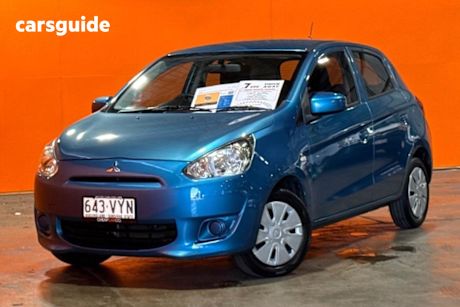 Blue 2015 Mitsubishi Mirage Hatchback Es