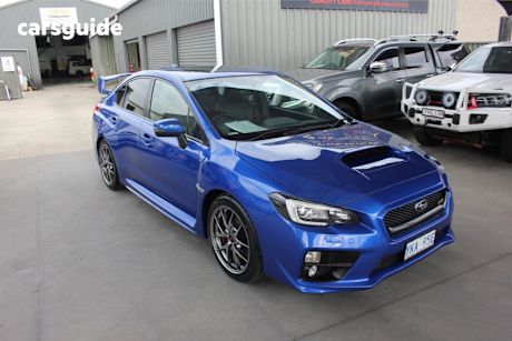Blue 2014 Subaru WRX Sedan Sti
