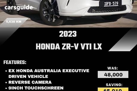 White 2023 Honda ZR-V Wagon Vti Lx