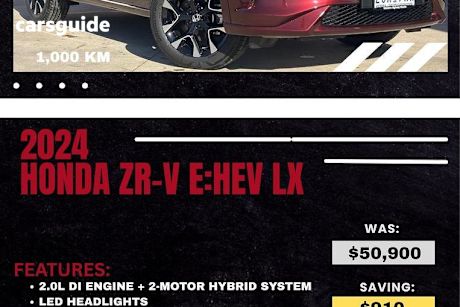 Red 2024 Honda ZR-V Wagon E:Hev Lx
