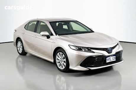 Beige 2021 Toyota Camry Sedan Ascent Hybrid