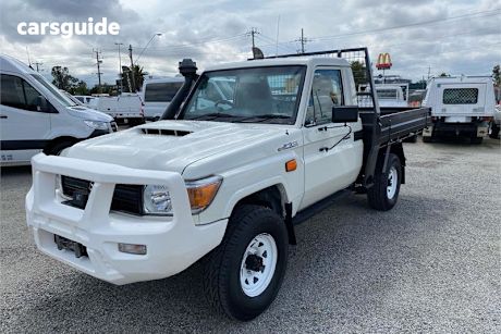 White 2018 Toyota Landcruiser Cab Chassis Workmate (4X4)