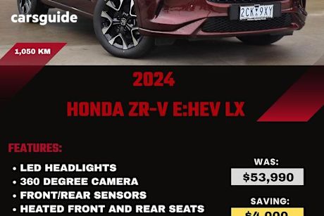 Red 2024 Honda ZR-V Wagon E:Hev Lx