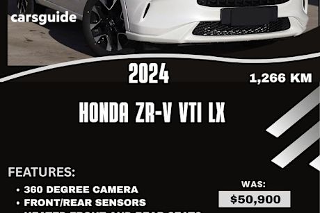 White 2024 Honda ZR-V Wagon Vti Lx