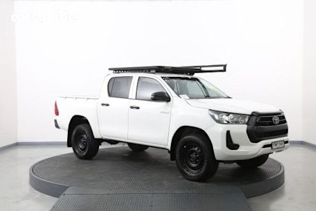 Blue 2022 Toyota Hilux Double Cab Chassis Workmate (4X4)
