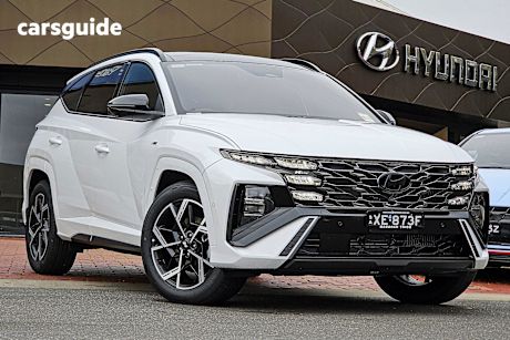 White 2025 Hyundai Tucson Wagon Premium N Line Hybrid (Awd)