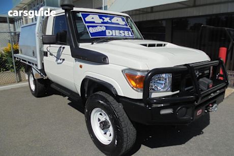 White 2019 Toyota Landcruiser Cab Chassis Workmate (4X4)