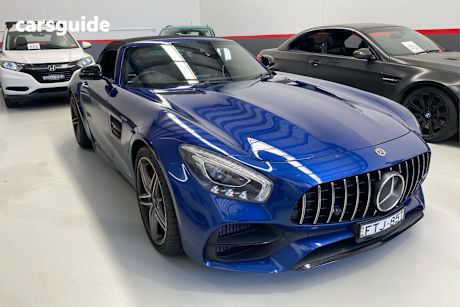 Blue 2017 Mercedes-Benz AMG GT Roadster C